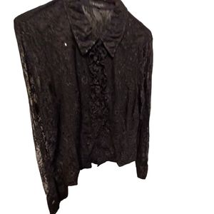 Panilli womens buttondown lace blouse size xlarge